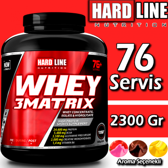 Hardline Whey 3 Matrix 2300 Gr 76 Servis Whey Protein Tozu