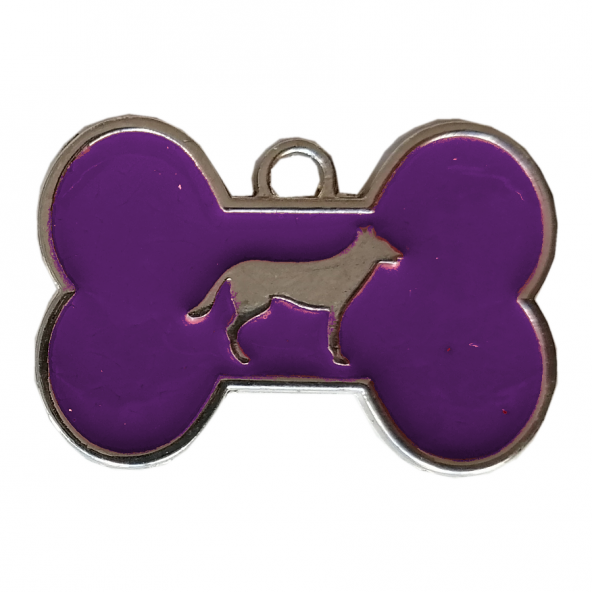 Kemik Şekilli Köpek İsimlik Aksesuar 2*3 cm Mor