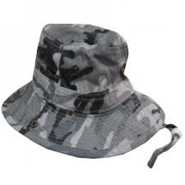 salarticaret gri kamufklaj safari şapka unisex model