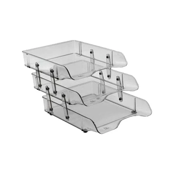 Bafix Evrak Rafı Hareketli Plastik 3 LÜ Şeffaf BF 333