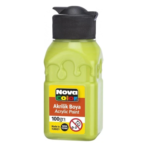 Nova Color Akrilik Boya Şişe 100 Cc Fıstık Yeşili Nc-2027 - 1