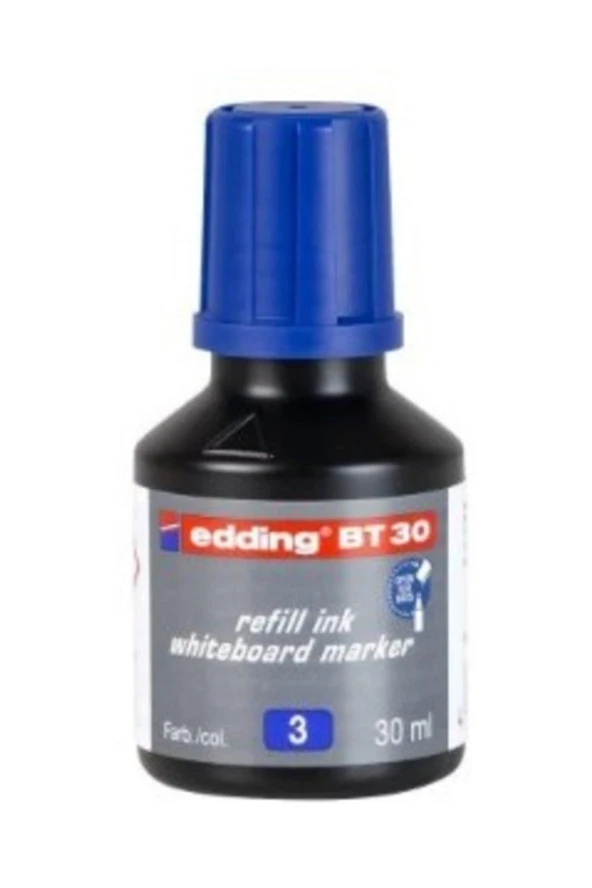Edding Tahta Kalem Mürekkebi Damlalıklı 30 ML Mavi BT30
