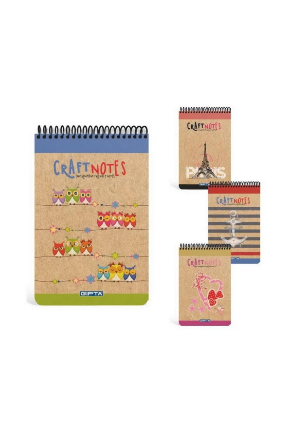 Gıpta Bloknot Craft Spiralli Sert Kapak Kareli 100 YP A6 1790