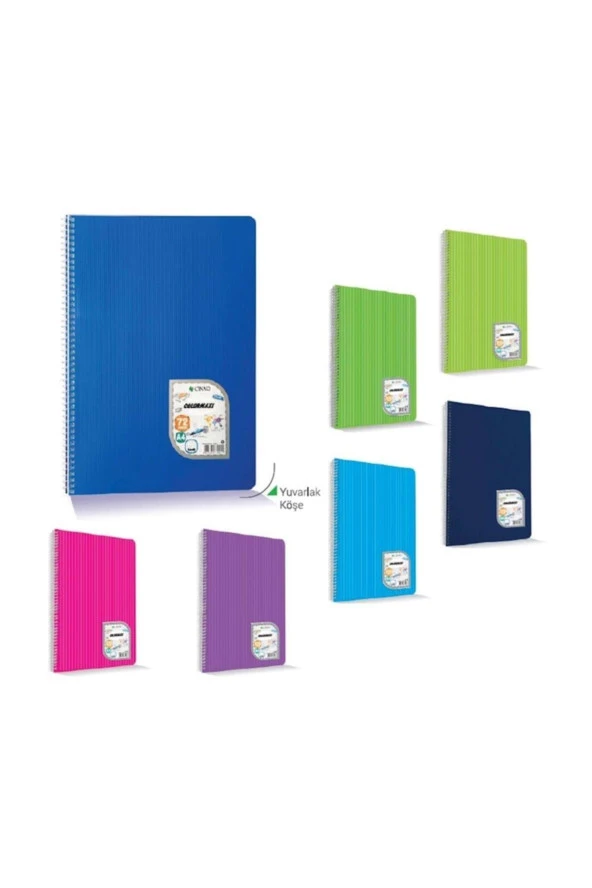Çınar Colormaxi Spiralli Defter Plastik Kapak Kareli 72 YP A4 72/4 73002