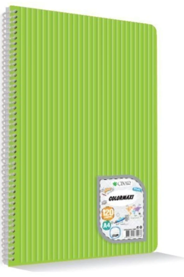 Çınar Colormaxi Spiralli Defter Plastik Kapak Çizgili 120 YP A4 120/1 73007