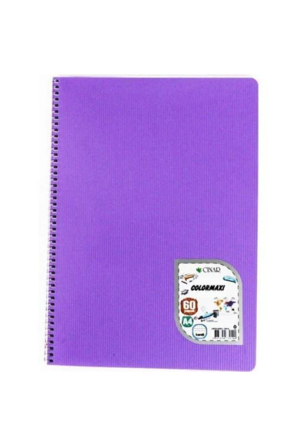 Çınar Colormaxi Spiralli Defter Plastik Kapak Çizgili 60 YP A4 60/1 73013