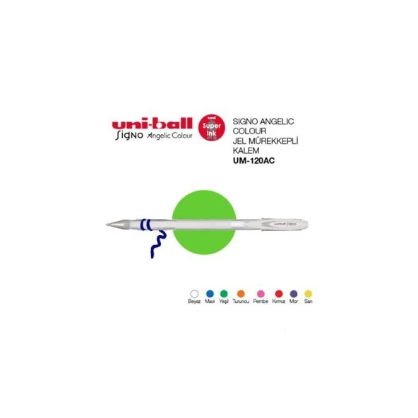 Uni-Ball Roller Kalem Signo Angelic Colour Jel Bilye Uç 0.7 MM Beyaz UM-120 AC