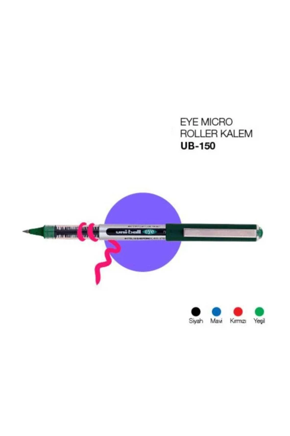 Uni-Ball Roller Kalem Eye Micro Bilye Uç 0.5 MM Yeşil UB-150