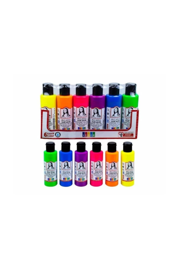 Südor Akrilik Boya Multi 70 Ml Fosforlu 6 Fosforlu Renk Akrilik Boya Seti