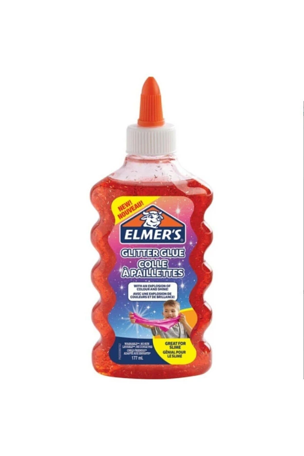 Elmers Simli Slime Yapıştırıcı Kırmızı 177 ML