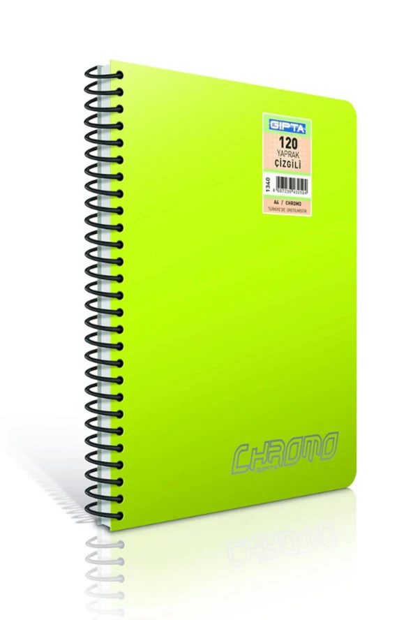 Gıpta Spiralli Defter Chromo Plastik Kapak Kareli 40 YP A4 1977