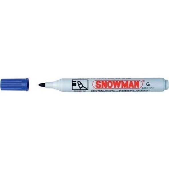 Snowman Markör Permanent Yuvarlak Uçlu Mavi CG-12