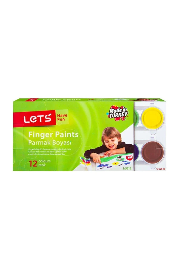 Lets Parmak Boyası 25 ML 12 Renk Çocuk Parmak Boyası