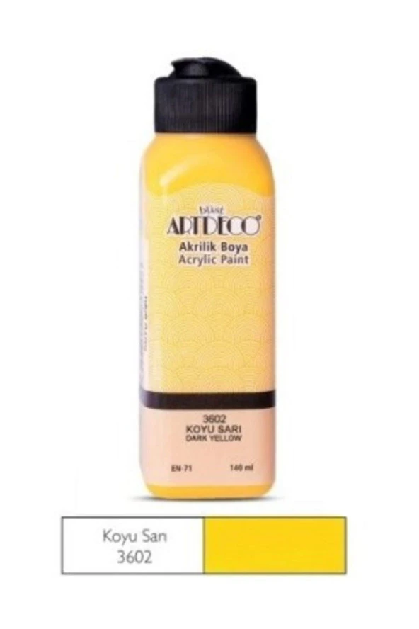 Artdeco Akrilik Boya 140 ML Koyu Sarı 070R-3602 ürün görseli