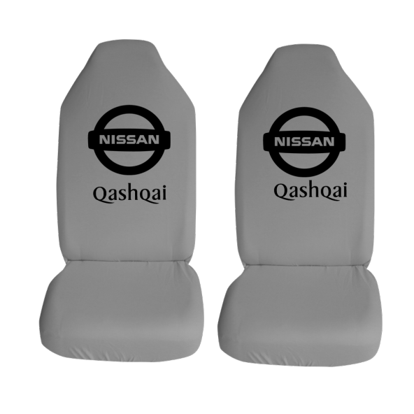 Nissan Qashqai Özel Araba Oto Koltuk Kılıfı Ön Koltuklar Gri Penye Araca Özel Baskılı