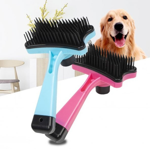 Evcil Hayvan Fırçası Pratik Otomatik Tuşlu Kıl Tüy Temizleme - 3