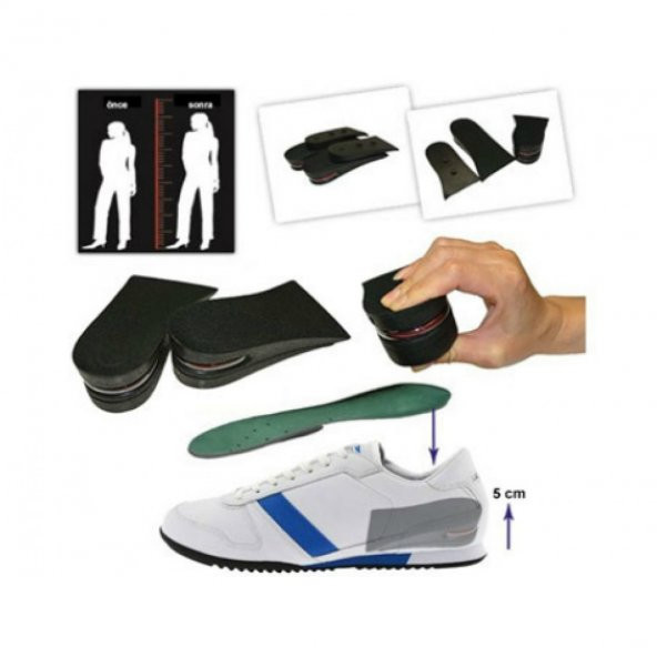 Hava Yastıklı Boy Uzatıcı Tabanlık 5cm Gizli Topuk Yükseltici - 2