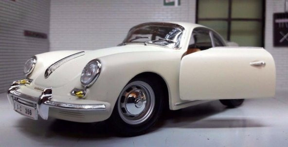 Porsche356B Krem 1/24 Ölçek Metal Klasik Model Oyuncak Araba