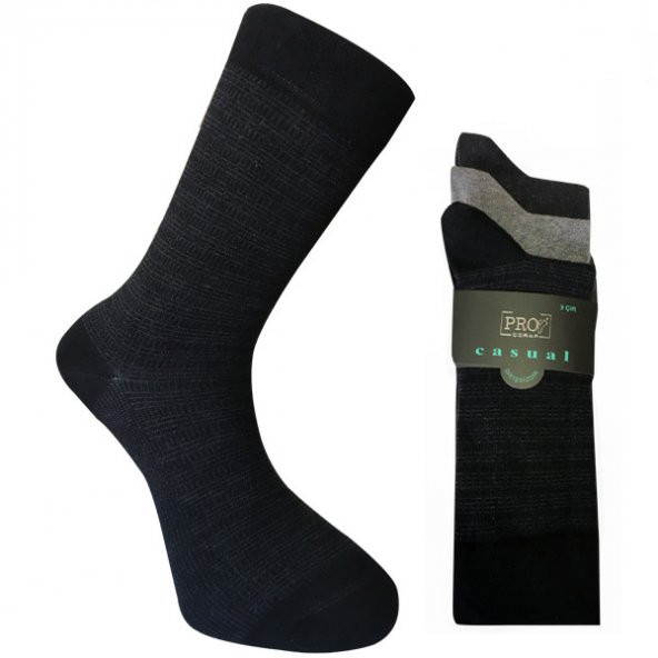 8501-1 Penye Casual 3'lü Erkek Çorabı - 2