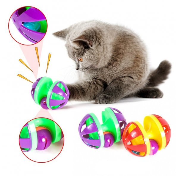 Kedi Oyun Topu İlgi Çekici Çıngıraklı Kedi Yakalama Topu