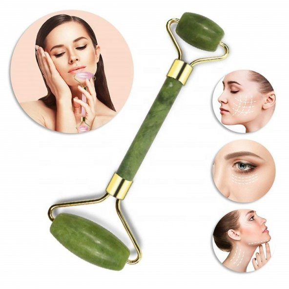 Jade Facial Roller Yeşim Taşlı Masaj Yüz Aleti - 6