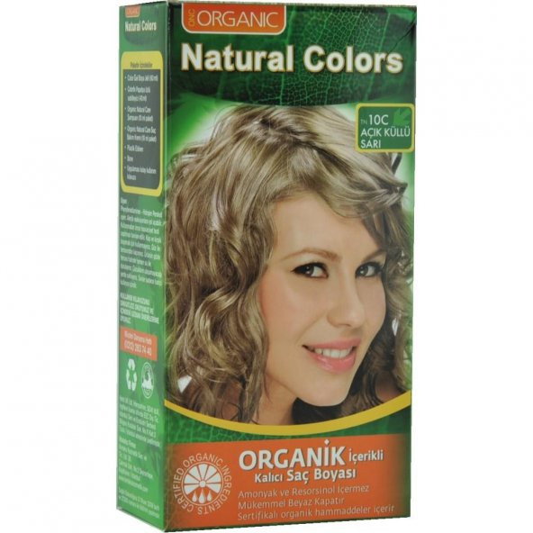 Organıc Natural Colors Saç Boyası 10c Açık Küllü Sarı