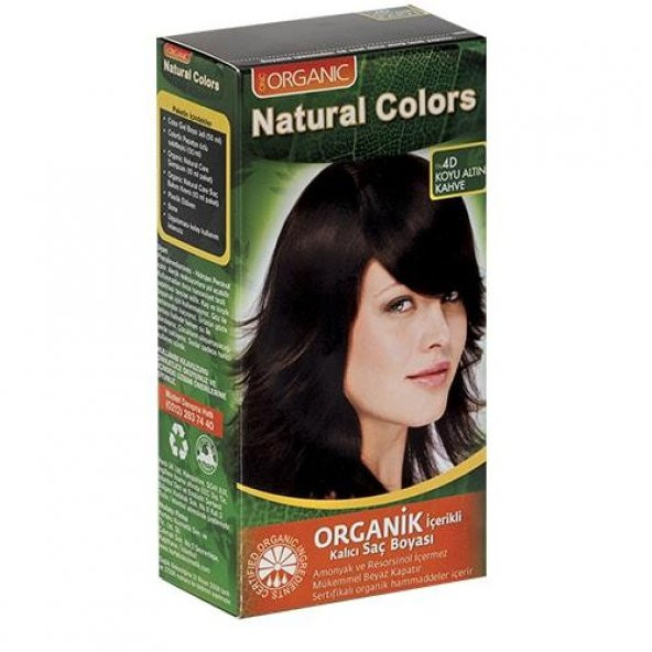 Organıc Natural Colors Saç Boyası  4d Koyu Altın Kahve