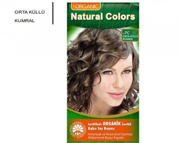 Organıc Natural Colors Saç Boyası  7c Orta Küllü Kumral