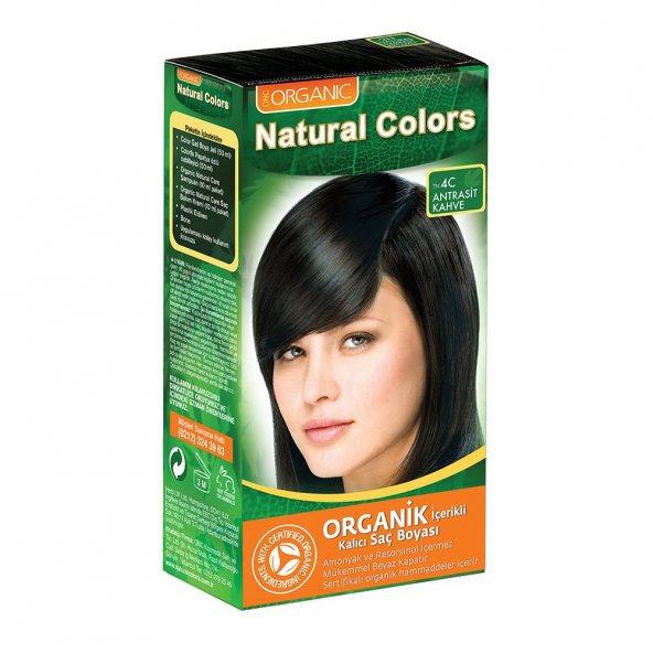 Organıc Natural Colors Saç Boyası  4c Antrasıt Kahve