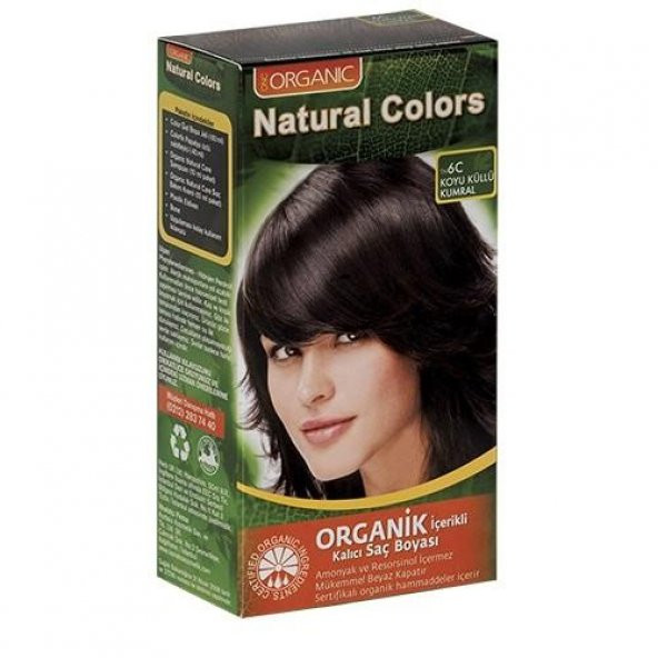 Organıc Natural Colors Saç Boyası  6c Koyu Küllü Kumral