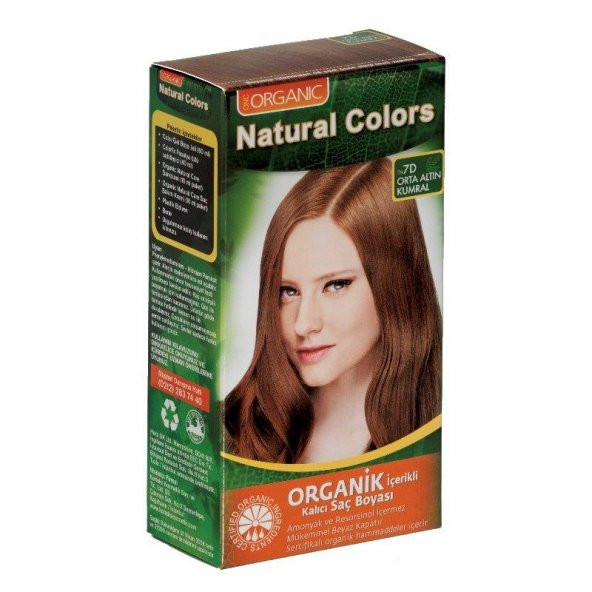 Organıc Natural Colors Saç Boyası  7d Orta Altın Kumral