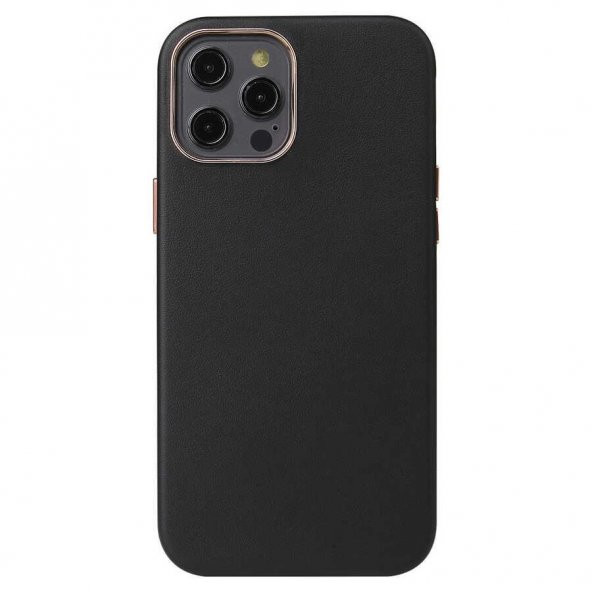 iPhone 12 Pro Max Kılıf Zore Eyzi Deri Kamera Çıkıntılı Kapak - 3