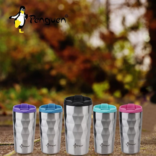 Kahve Termosu - 0,38 LT - Çelik - Penguen - Mavi (PNG-3025)