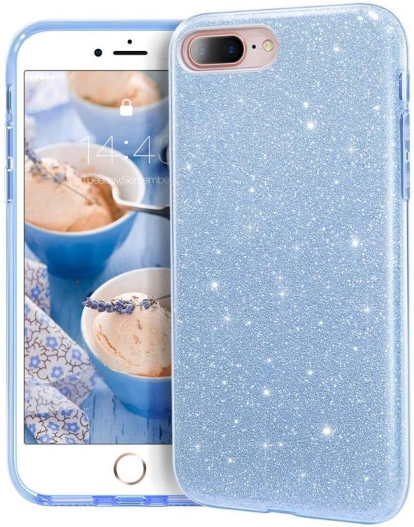 Apple iPhone 8 Plus Kılıf ​​​Zore Eni Parıldayan Taşlı Kılıf - 4