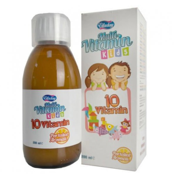 SKT:01/2022 Vitaday Multi-Vitamin Kids Portakal Aromalı 200ml
