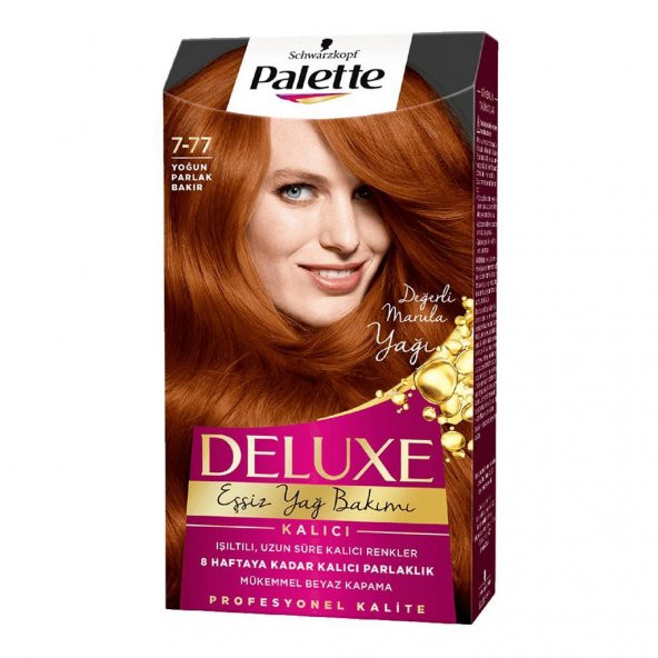 Palette Deluxe Kit Saç Boyası  7-77 Yoğun Parlak Bakır