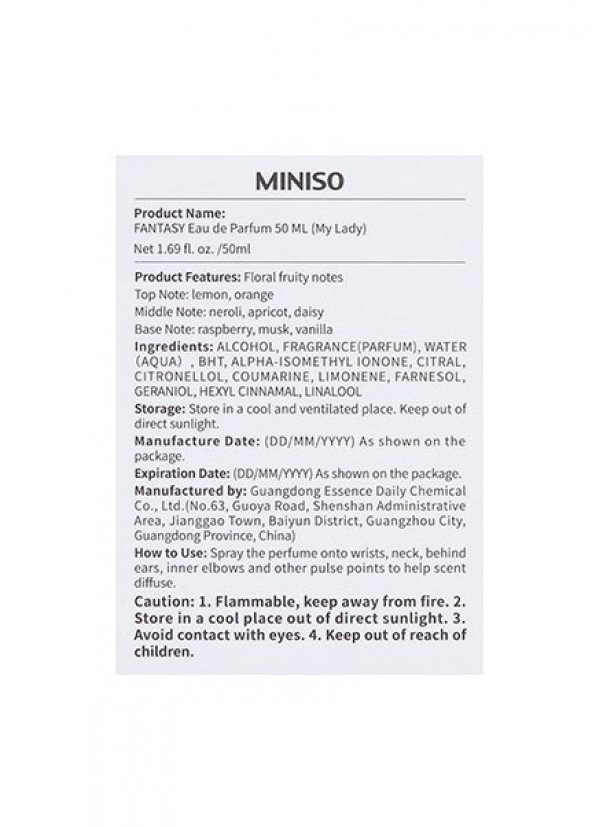 MINISO - FANTASY Eau de Parfum 50 ML (My Lady) - 4