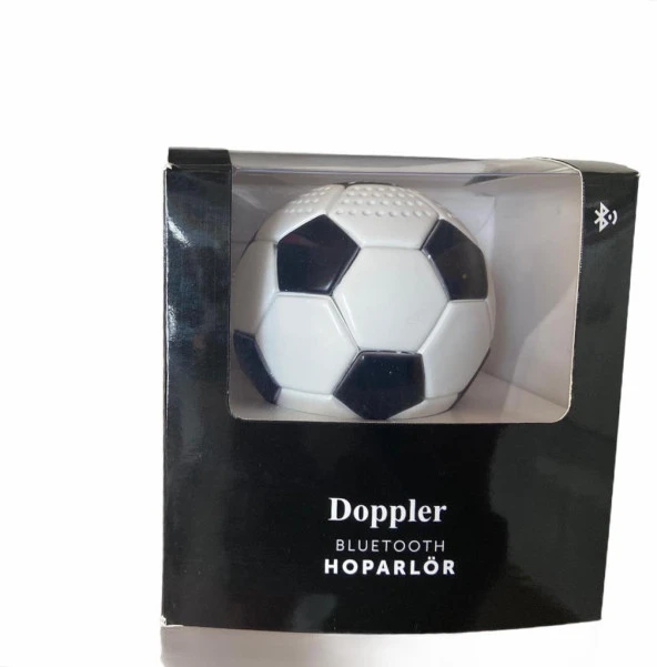 Doppler Siyah Beyaz Mini Futbol Topu Kablosuz Bluetooth Hoparlör - 3