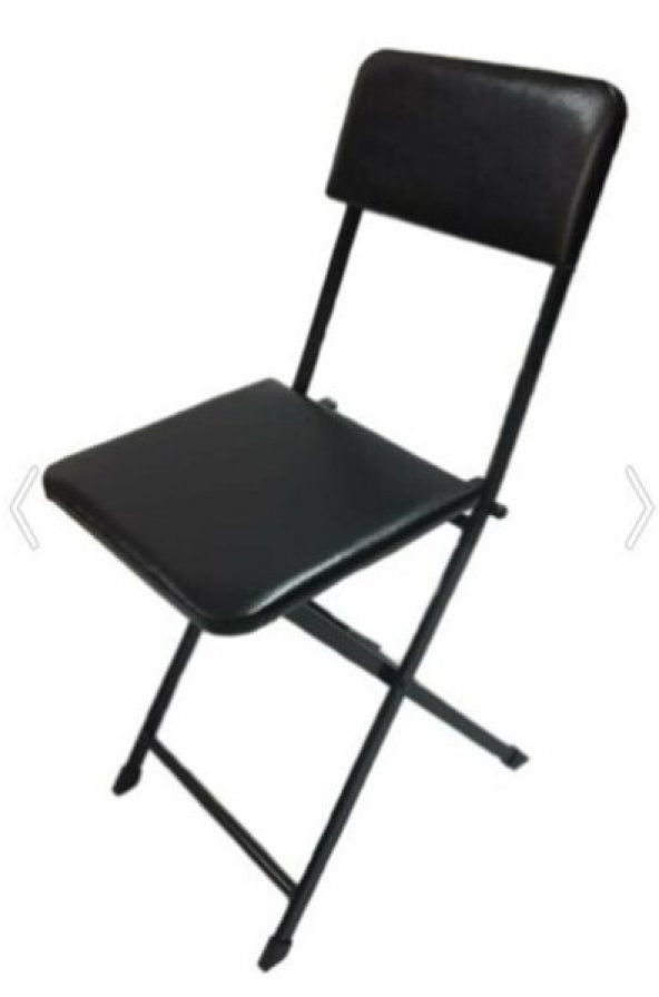 Sandalye Katlanabilir Siyah - Deri 4 Adet