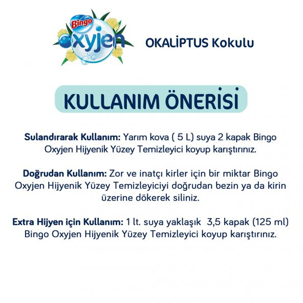 Bingo Oxyjen Yüzey Temizleyici Okaliptus 2,5 L 4'lü Set - 5