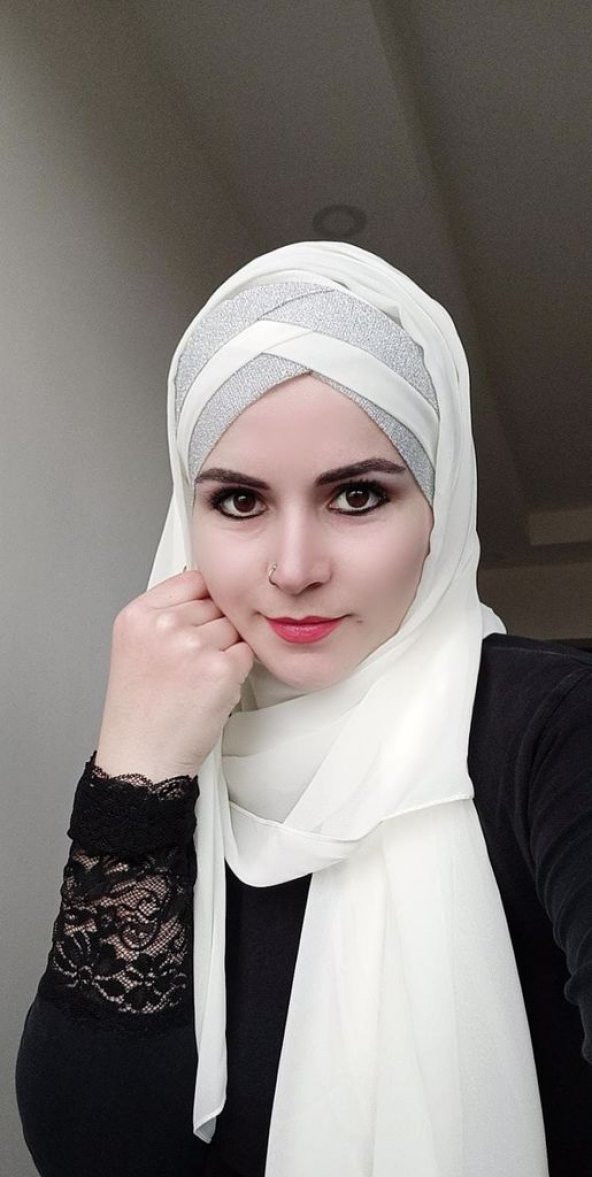 Kadın Hazır Şal Üç Banlı Titi Simli - 11