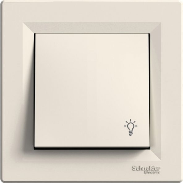 Schneider Asfora Krem Liht Butonu (Işık İşaretli) ürün görseli