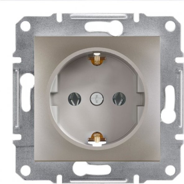 Schneider Electric Asfora Plus Topraklı Priz Bronz - 1