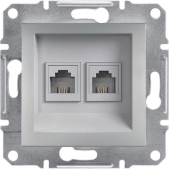 Schneider Electric Asfora Plus 2*Rj11 Alüminyum