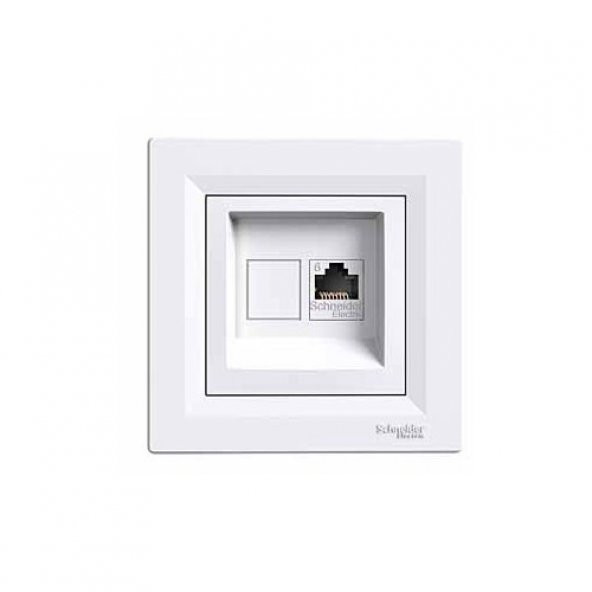 Schneider Electric Asfora 1*Rj45 Cat5e Beyaz Çerçeveli - 2