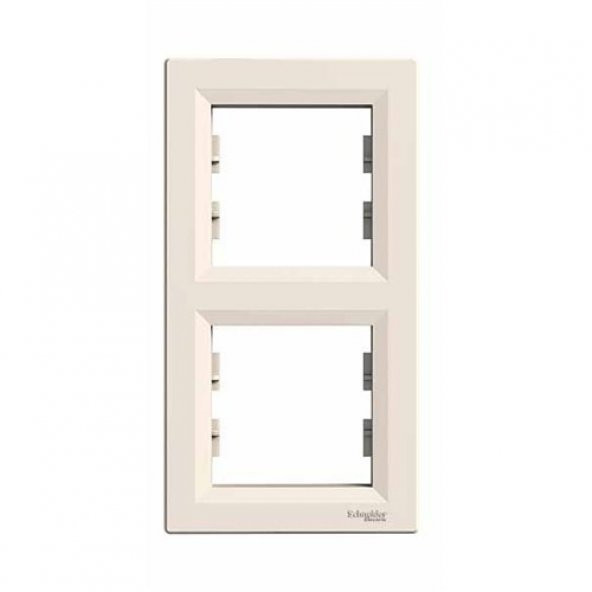 Schneider Electric Asfora 2Li Dikey Cerceve Krem Çerçeveli - 2