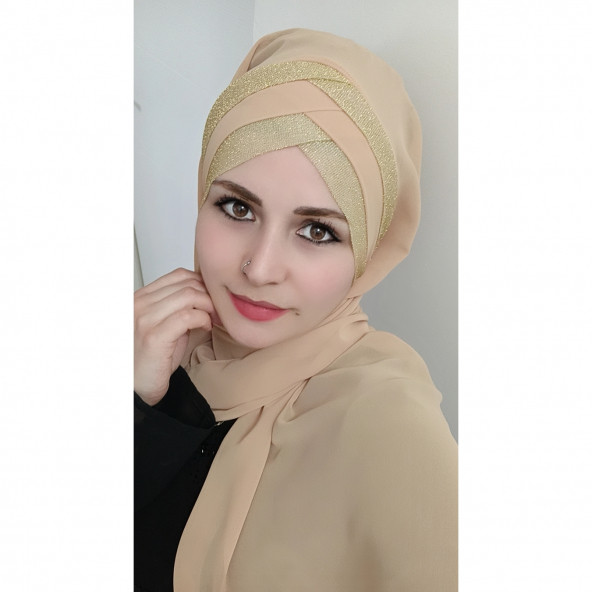 Kadın Hazır Şal Üç Banlı Titi Simli - 9