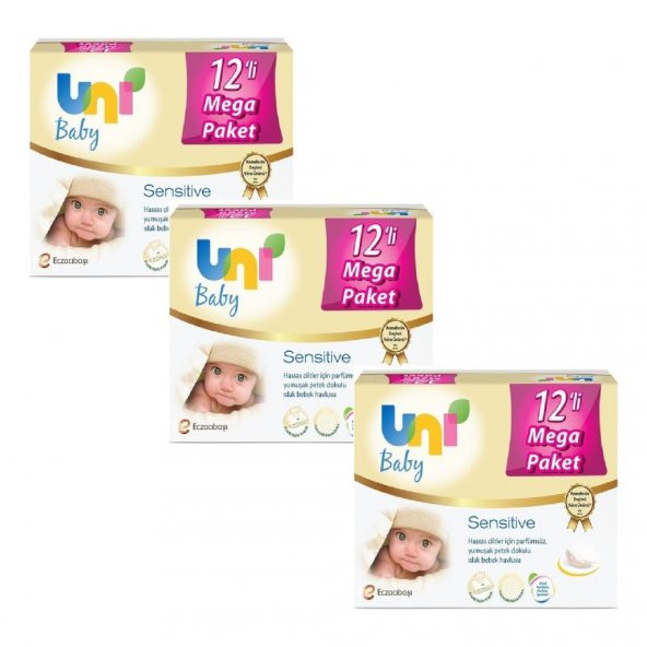 Uni Baby Sensitive Islak Havlu 36 Paket KAPAKLI - 56x36 (2016 yaprak)