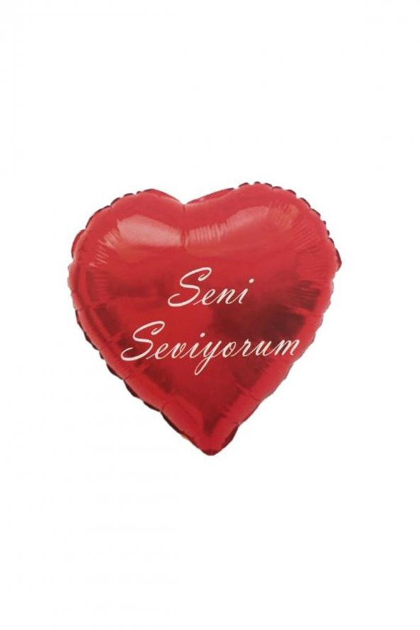 Kına Atölyesi Kalpli Seni Seviyorum Yazılı Folyo Parti Balonu
