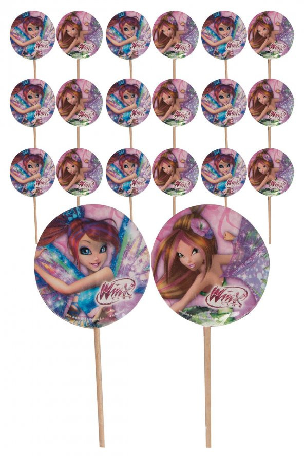 Kına Atölyesi Winx Club Kızları Parti Kürdanı 20 Adet